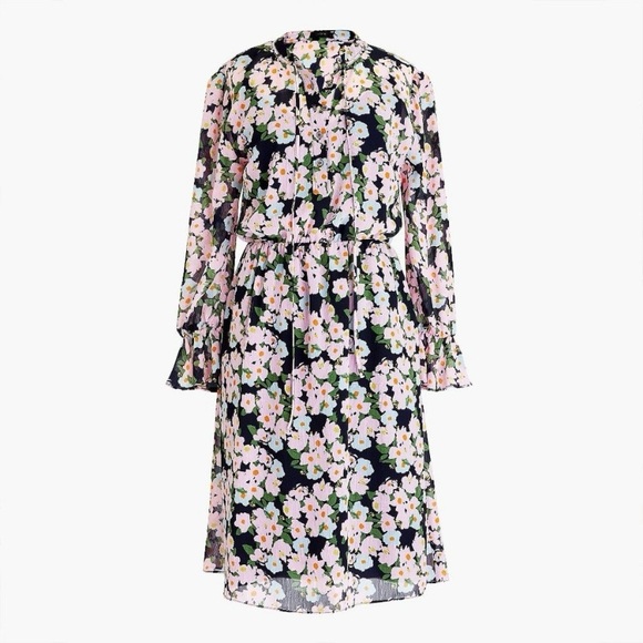 $138 J. Crew Mercantile Floral Print Ruffle Sleeves Flowy Drapey Dress size M - Picture 1 of 13